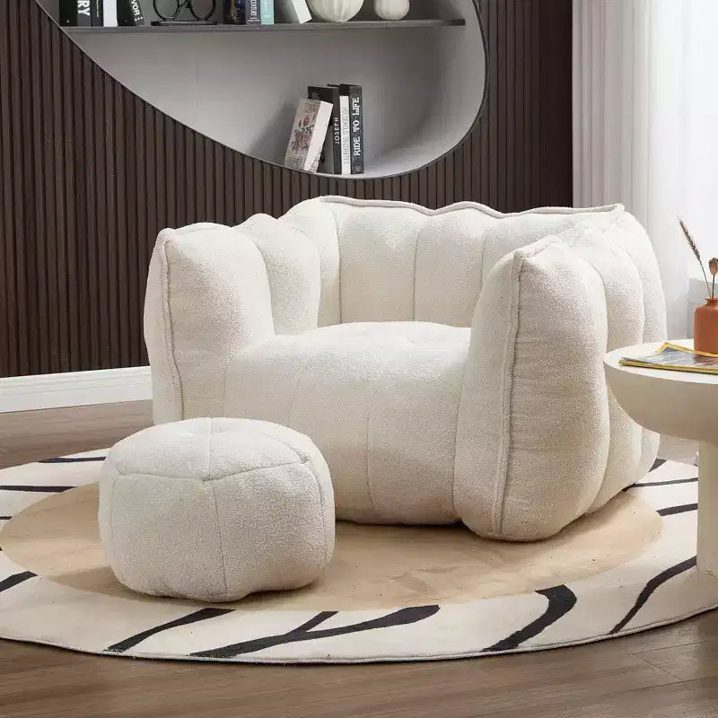 Fauteuil poire souple en mousse (copeaux) haute résilience pour salon et chambre à coucher