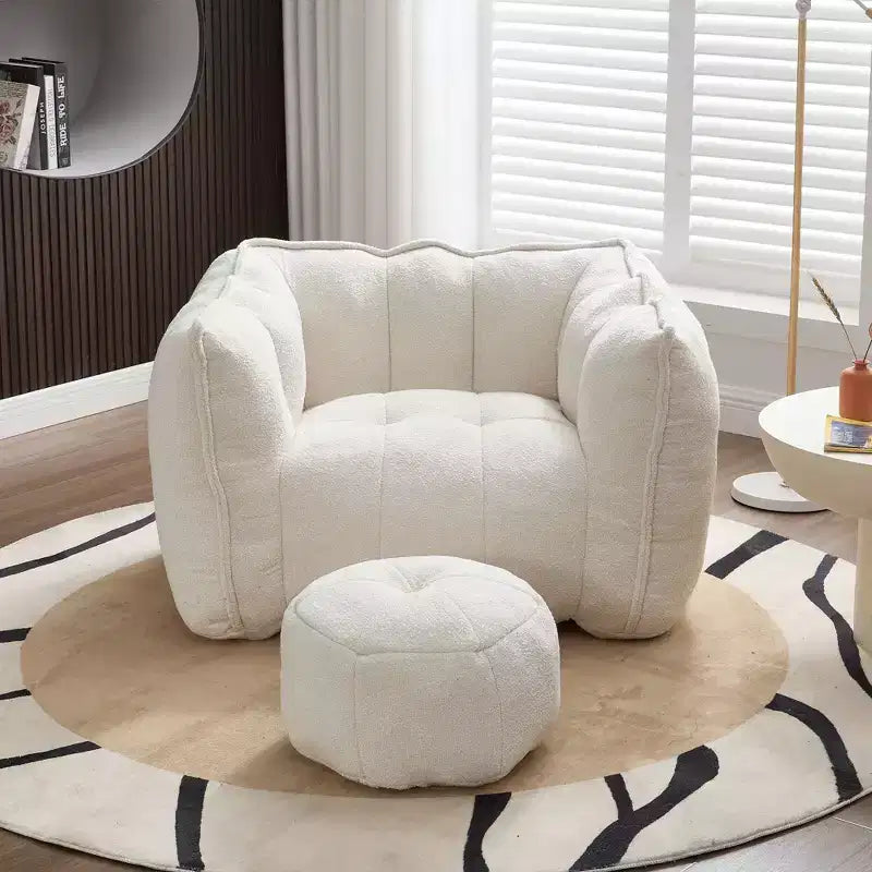 Fauteuil poire souple en mousse (copeaux) haute résilience pour salon et chambre à coucher