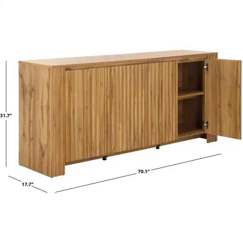 Bahut/Meuble TV 4 Portes Conall - MED3102 - Chêne - Safavieh
