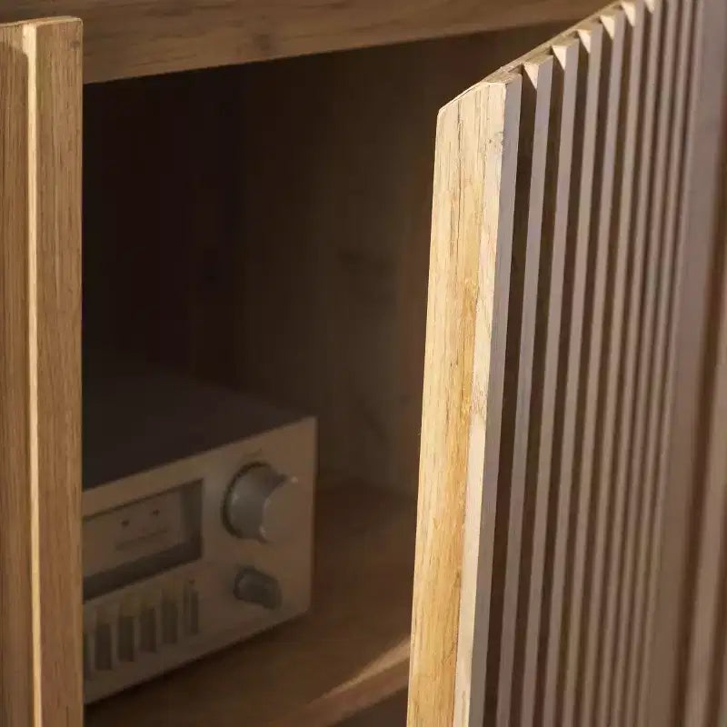 Bahut/Meuble TV 4 Portes Conall - MED3102 - Chêne - Safavieh