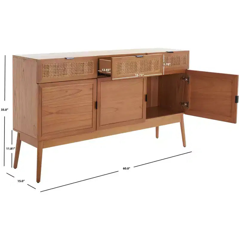 Buffet 3 tiroirs 3 portes Suri - MED5004 - Naturel - Safavieh