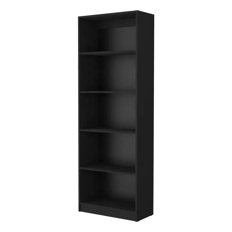 HomeRoots 71 Black Wood Five Tier Bookcase