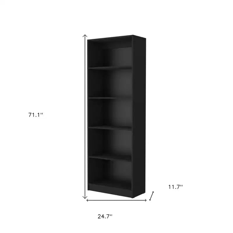 Bibliothèque à cinq niveaux HomeRoots 71 en bois noir