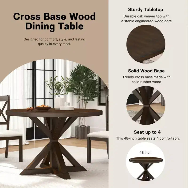 Table à manger Windvale avec piètement en croix