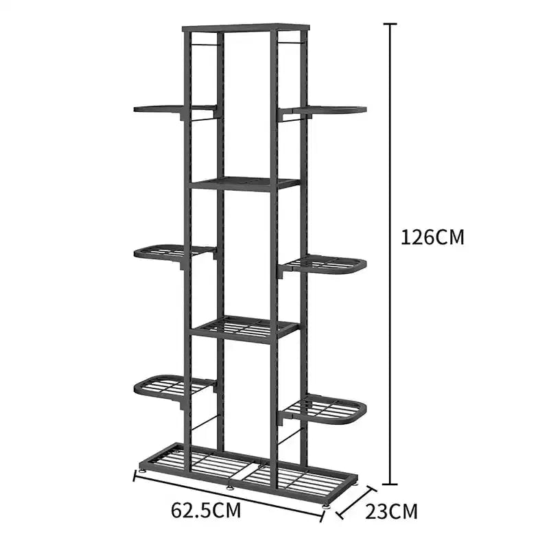 Zstar Support de Plante d'Intérieur et d'Extérieur, Étagère Métallique Étages pour Plantes, Jardinière de Patio Peu Encombrante pour la Décoration Intérieure, Organisation Générale