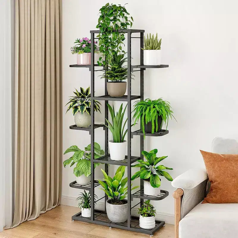 Zstar Support de Plante d'Intérieur et d'Extérieur, Étagère Métallique Étages pour Plantes, Jardinière de Patio Peu Encombrante pour la Décoration Intérieure, Organisation Générale