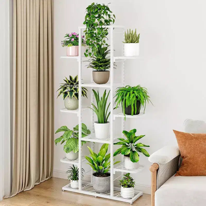 Zstar Support de Plante d'Intérieur et d'Extérieur, Étagère Métallique Étages pour Plantes, Jardinière de Patio Peu Encombrante pour la Décoration Intérieure, Organisation Générale