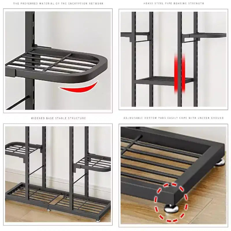 Zstar Support de Plante d'Intérieur et d'Extérieur, Étagère Métallique Étages pour Plantes, Jardinière de Patio Peu Encombrante pour la Décoration Intérieure, Organisation Générale