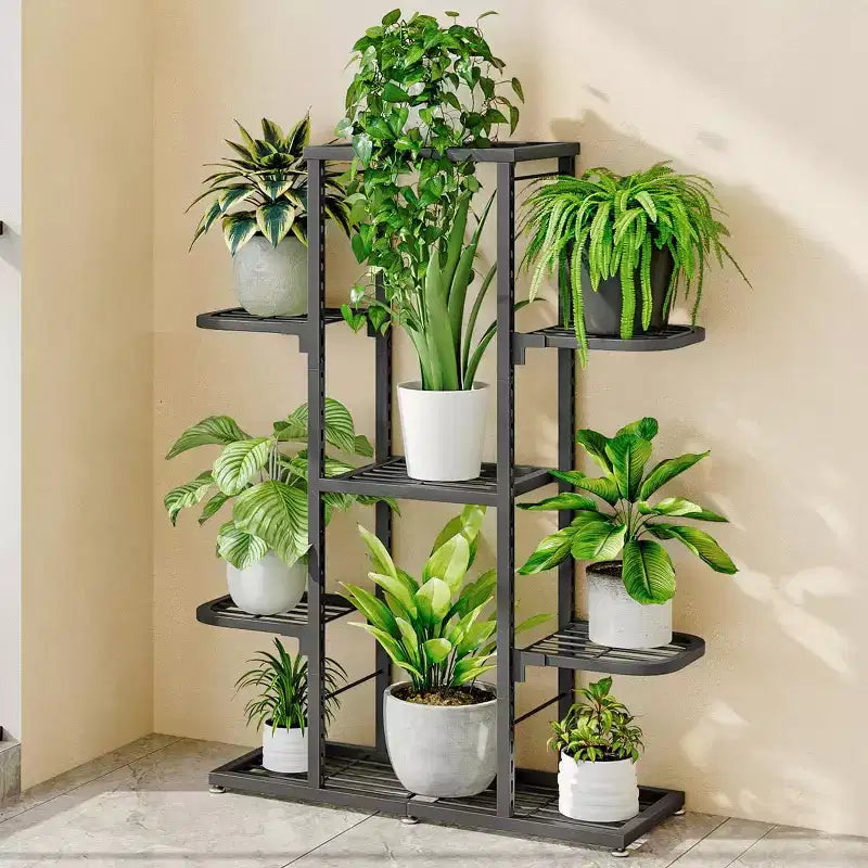 Zstar Plant Stand Indoor & Outdoor, Metal Tiered Shelf for Plants, Space-Saving Patio Plant for Home Decor, General Organization