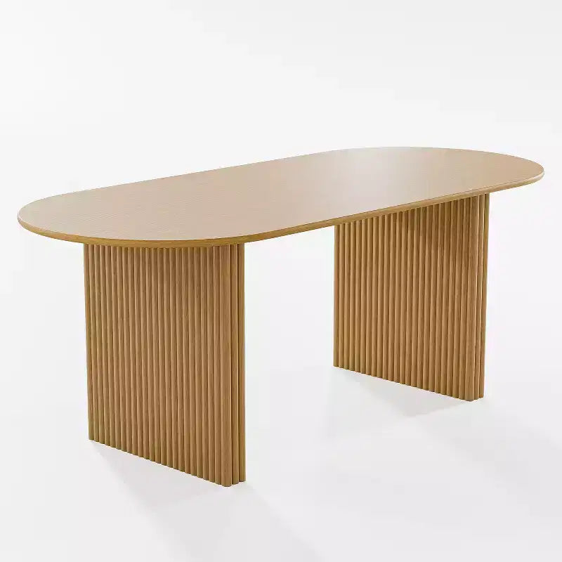 Table à manger 67" avec double piédestal rayé pour 6 personnes