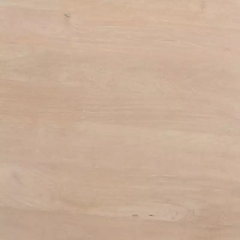 Table basse ronde tambour Royal Hampton de 35 po avec base à 3 pieds, en bois de manguier sablé