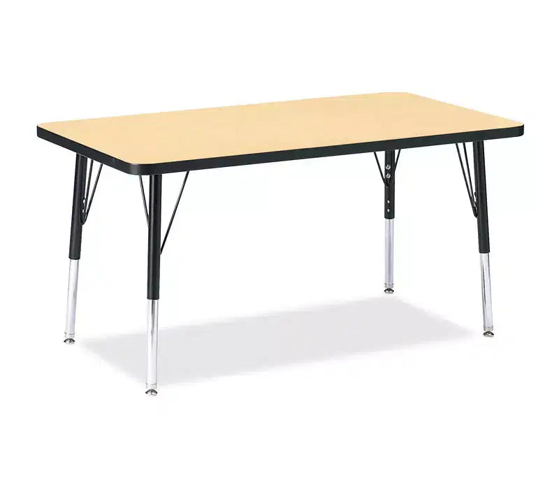 Jonti-Craft Berries Height Maple Top Black Edge Rectangle Table (24 x 36)