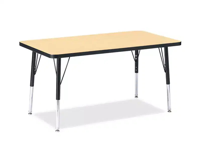 Table rectangulaire Jonti-Craft Berries avec plateau érable et bordure noire (24 x 36)