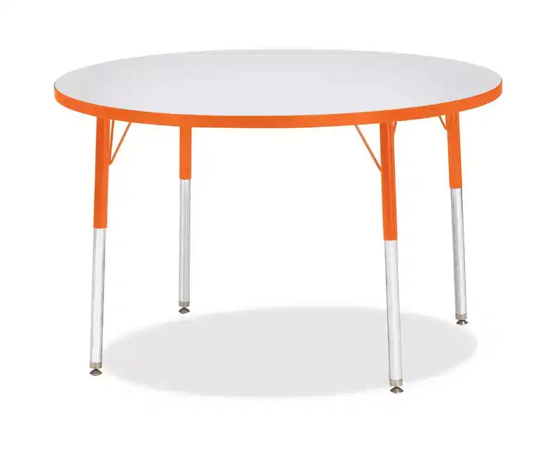 Table ronde Jonti-Craft Berries à hauteur adulte, bord coloré, 42 x 42 pouces, orange