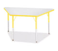 Jonti-Craft Berries Adult-Size Gray Laminate Trapezoid Table (24 x 48) in Yellow