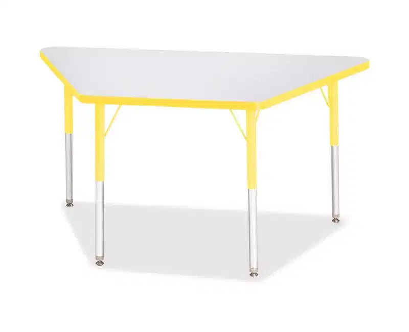 Table trapézoïdale pour adulte Jonti-Craft Berries en stratifié gris (24 x 48) en jaune