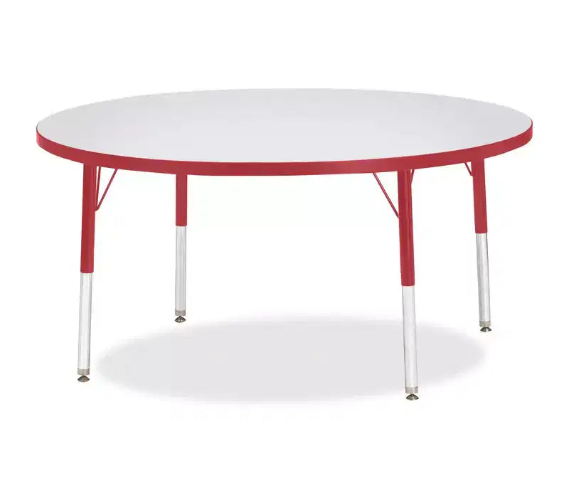 Jonti-Craft Berries Elementary Height Color Edge Round Table 48 x 48 in Red