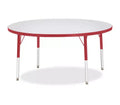 Jonti-Craft Berries Elementary Height Color Edge Round Table 48 x 48 in Red