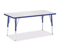 Jonti-Craft Berries Elementary Height Color Edge Rectangle Table (24 x 48) in Blue