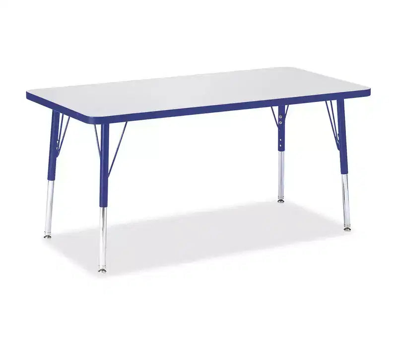 Jonti-Craft Berries Elementary Height Color Edge Rectangle Table (24 x 48) in Blue