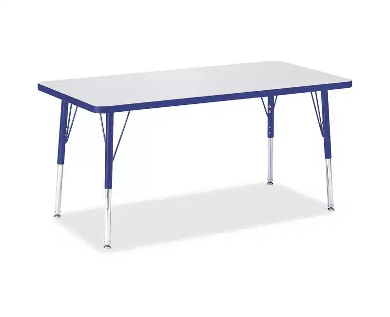 Table rectangulaire Jonti-Craft Berries de hauteur élémentaire, couleur bleue, bordure (24 x 48)