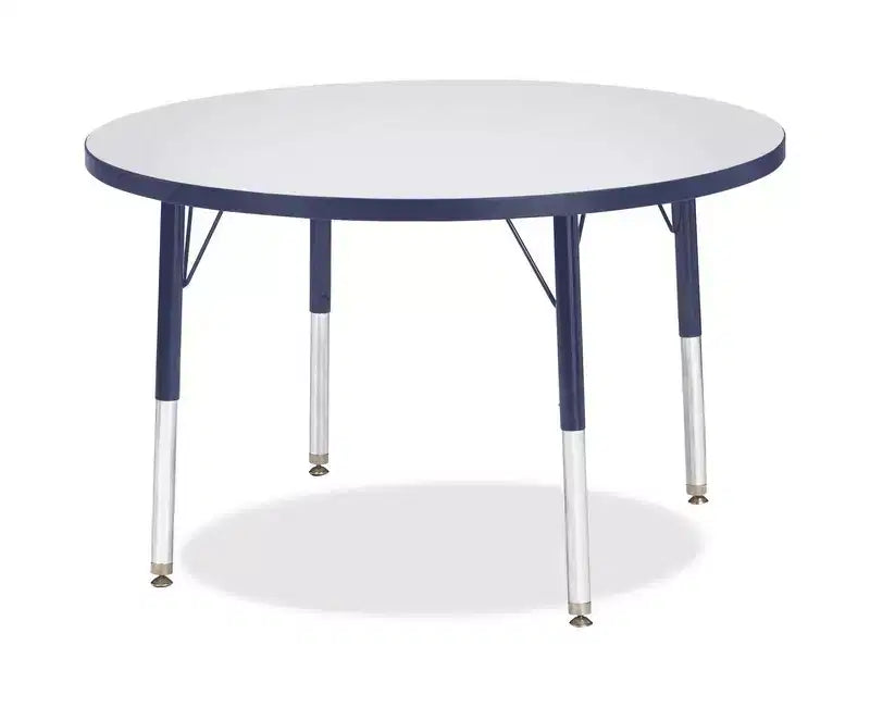 Table ronde Jonti-Craft Berries, hauteur enfant, bord coloré (36 x 36) en bleu