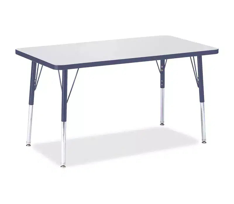 Jonti-Craft Berries Adult Height Color Edge Rectangle Table (24 x 36) in Blue