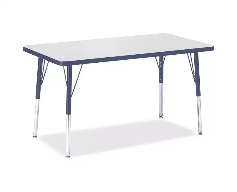 Table rectangulaire Jonti-Craft Berries (24 x 36) à hauteur adulte avec bord coloré, bleue