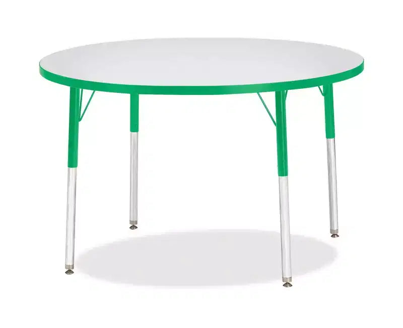 Table ronde à bords colorés Jonti-Craft Berries, hauteur adulte, 42 x 42 pouces, vert