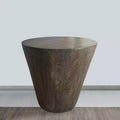 Royal Hampton 24 Inch Side End Table with Round Drum Shape, Handcrafted Mango Wood Construction