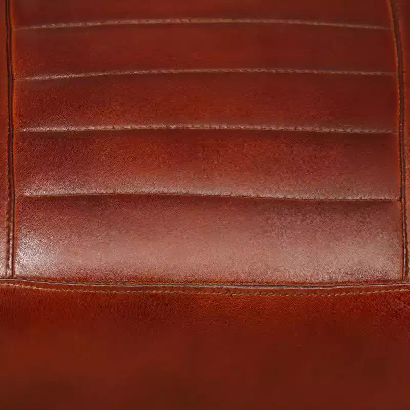 VidaXL Fauteuil de salon de style industriel - Siège en cuir marron, rembourrage en mousse confortable, design robuste, cadre en acier solide