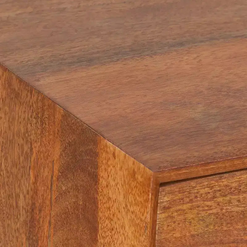 Table de chevet Royal Hampton avec 2 tiroirs et poignées en laiton, en bois de manguier
