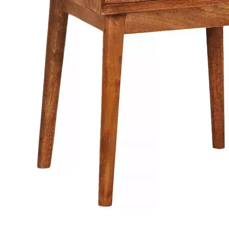 Table de chevet Royal Hampton avec 2 tiroirs et poignées en laiton, en bois de manguier