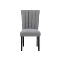 HomeRoots 26 Gray and Black Wood and Fabric Counter Height Bar Chair