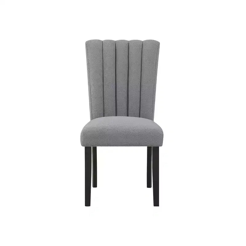 HomeRoots 26 Gray and Black Wood and Fabric Counter Height Bar Chair