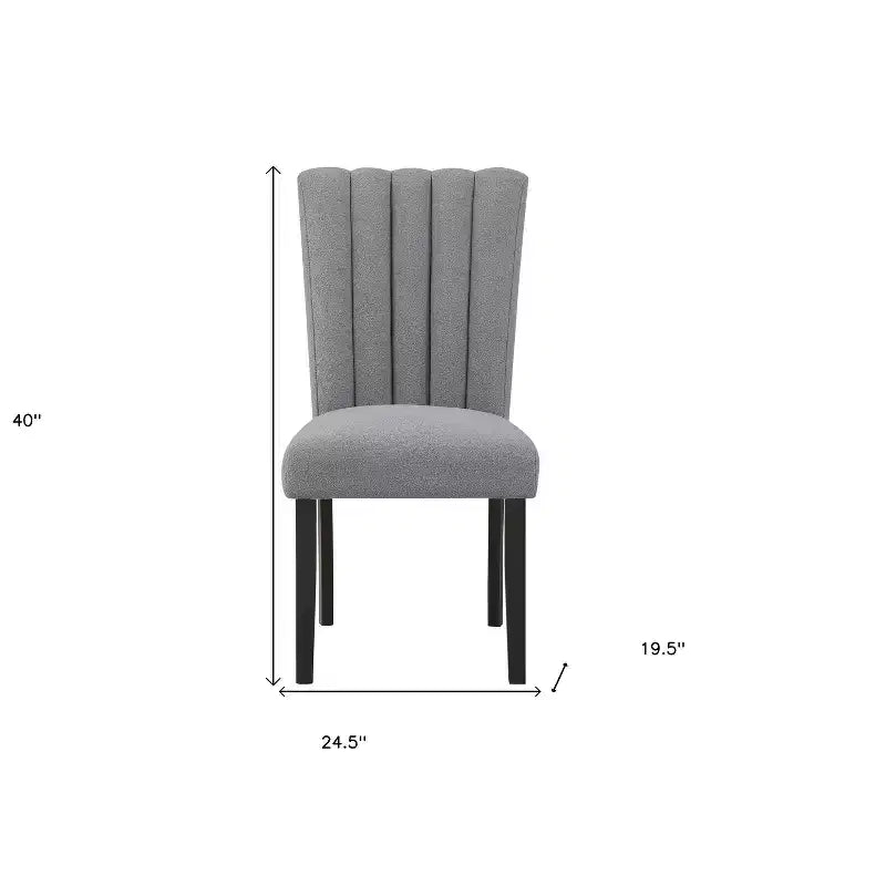 HomeRoots Chaise de bar hauteur comptoir, 26, grise et noire, en bois et tissu