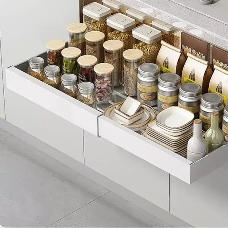 Organisateur coulissant fixe pour armoire, Tiroirs coulissants pour armoires, Rangement coulissant sous évier pour la cuisine
