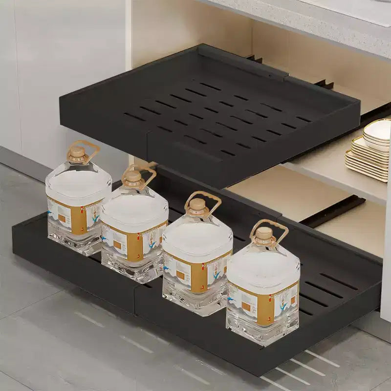Pull Out Cabinet Organizer Fixed, Pull Out Drawers for Cabinets, Sliding Under Sink Storage Organization for Kitchen