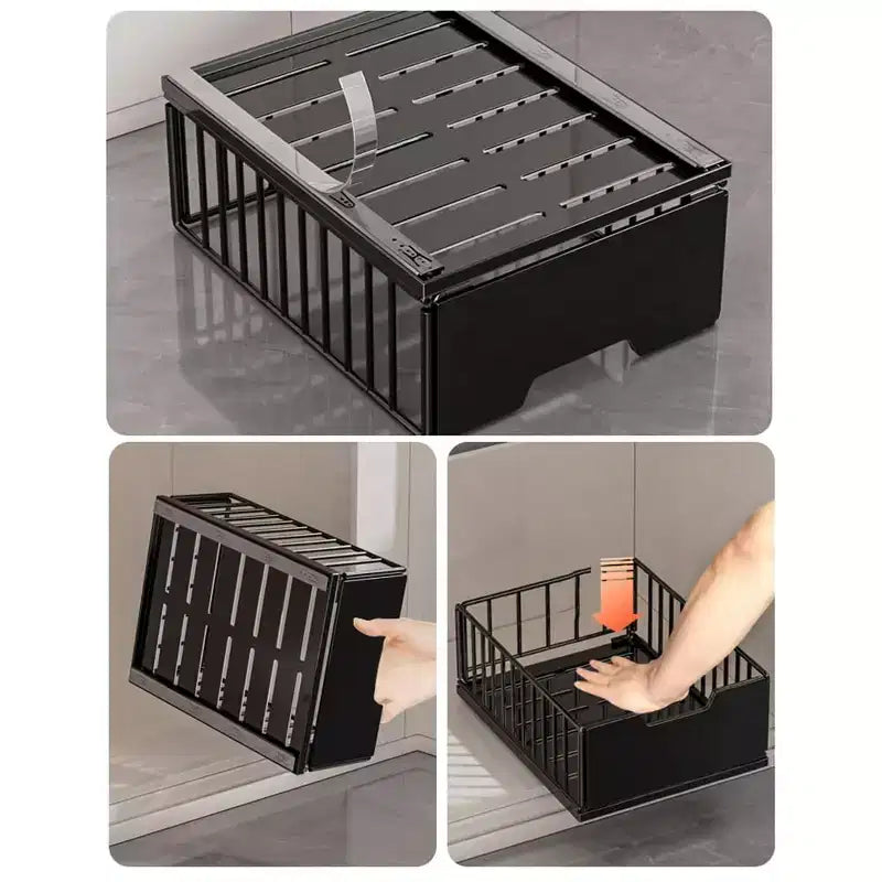 Organisateur de placard coulissant, étagères de rangement extensibles, tiroirs coulissants en métal, tiroirs de rangement de garde-manger, organisateur de meuble de salle de bain
