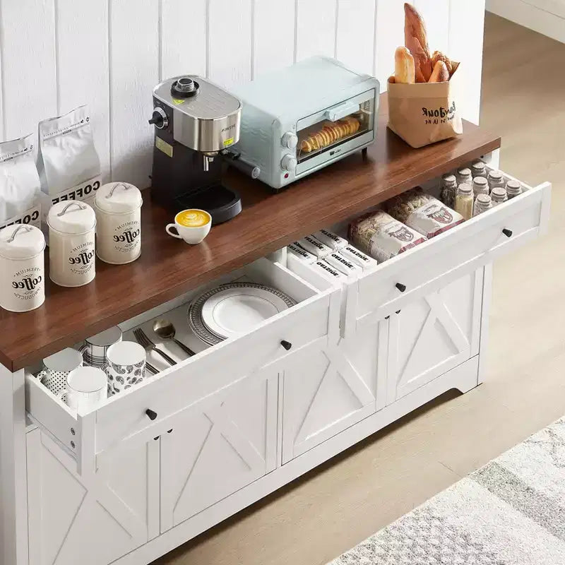 Meuble TV multifonctionnel Okak 61 pour salon, commode pour chambre à coucher, armoire de rangement de grande capacité pour cuisine et entrée