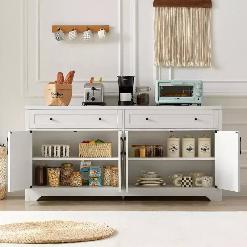 Meuble TV multifonctionnel Okak 61 pour salon, commode pour chambre à coucher, armoire de rangement de grande capacité pour cuisine et entrée