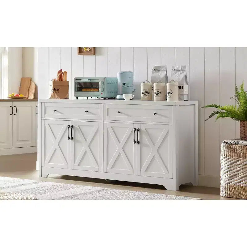 Meuble TV multifonctionnel Okak 61 pour salon, commode pour chambre à coucher, armoire de rangement de grande capacité pour cuisine et entrée
