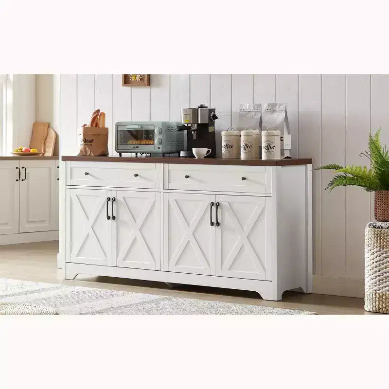 Meuble TV multifonctionnel Okak 61 pour salon, commode pour chambre à coucher, armoire de rangement de grande capacité pour cuisine et entrée