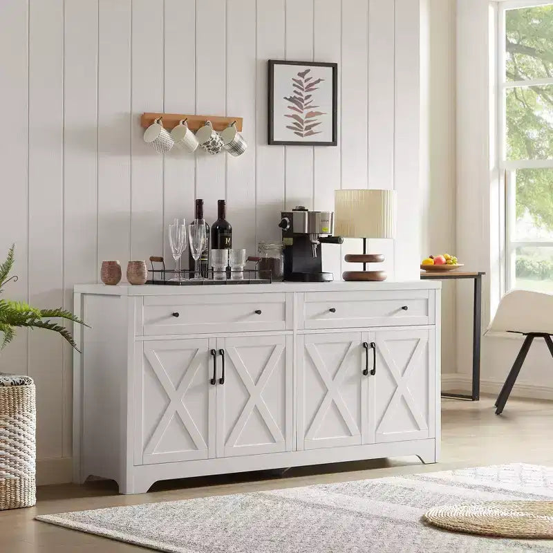 Meuble TV multifonctionnel Okak 61 pour salon, commode pour chambre à coucher, armoire de rangement de grande capacité pour cuisine et entrée
