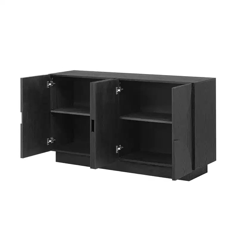 Meuble de rangement moderne Okak avec 4 portes et étagère réglable, buffet en bois avec grand espace de rangement pour salon, salle à manger, cuisine