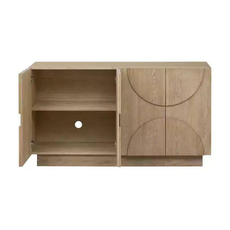 Meuble de rangement moderne Okak avec 4 portes et étagère réglable, buffet en bois avec grand espace de rangement pour salon, salle à manger, cuisine