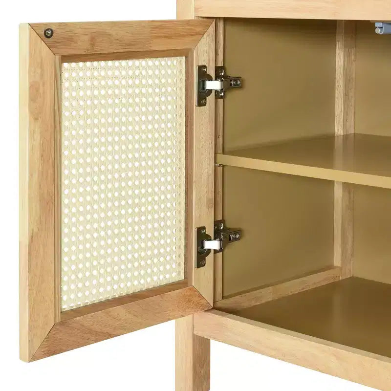 Meuble de rangement moderne Okak avec 4 portes et étagère réglable, buffet en bois avec grand espace de rangement pour salon, salle à manger, cuisine