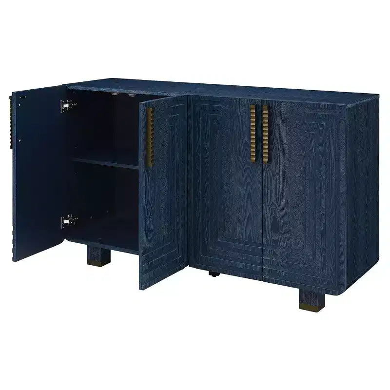 Meuble de rangement moderne Okak avec 4 portes et étagère réglable, buffet en bois avec grand espace de rangement pour salon, salle à manger, cuisine