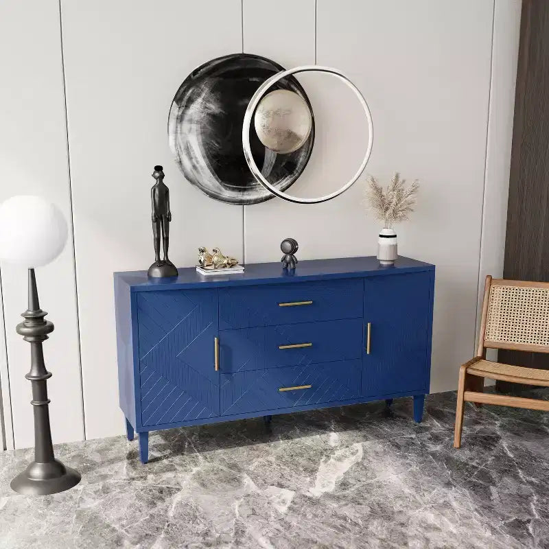 Commode minimaliste Okak à 8 tiroirs, armoire de rangement moderne sans poignée, organiseur large pour chambre parentale, chambre d'enfant ou entrée