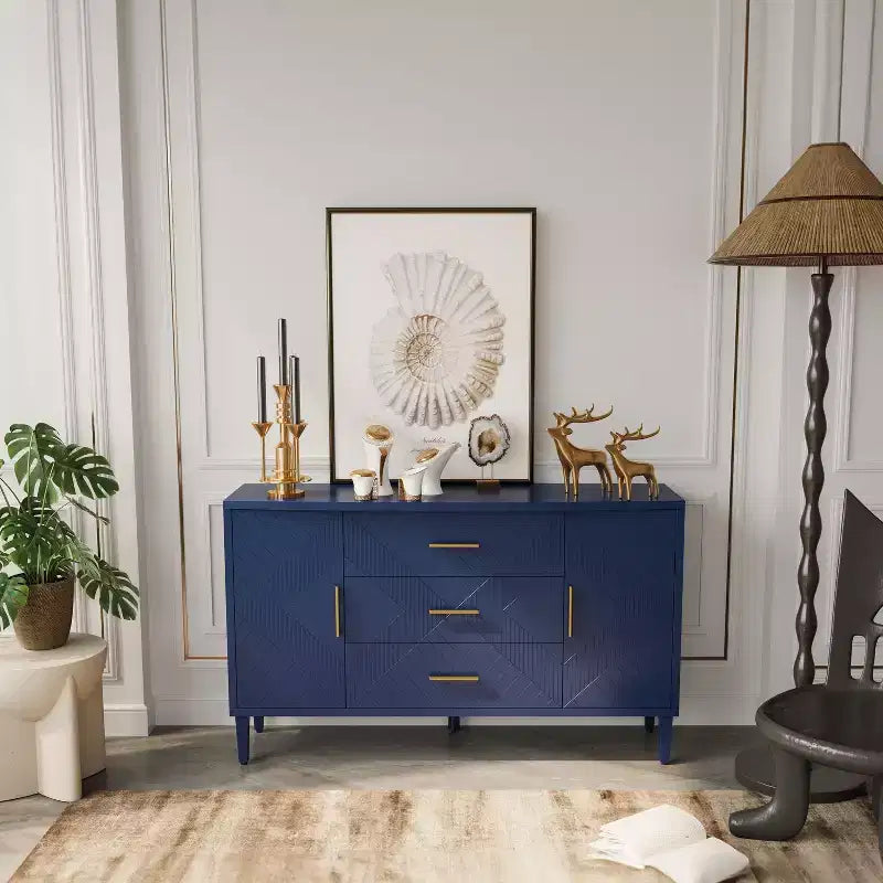 Commode minimaliste Okak à 8 tiroirs, armoire de rangement moderne sans poignée, organiseur large pour chambre parentale, chambre d'enfant ou entrée